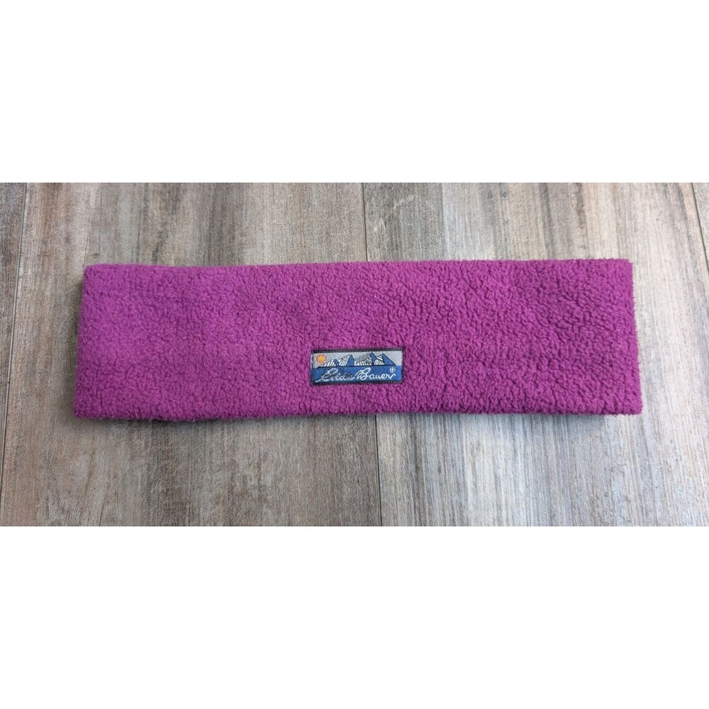 VTG Eddie Bauer Headband Unisex One Size Purple Fleece Ear Warmer Made USA